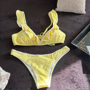 Yellow Ruffled Bikini Set